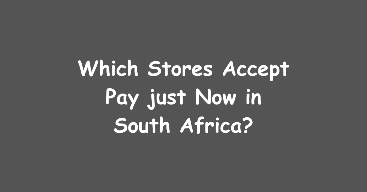 Which Stores Accept Pay just Now in South Africa?